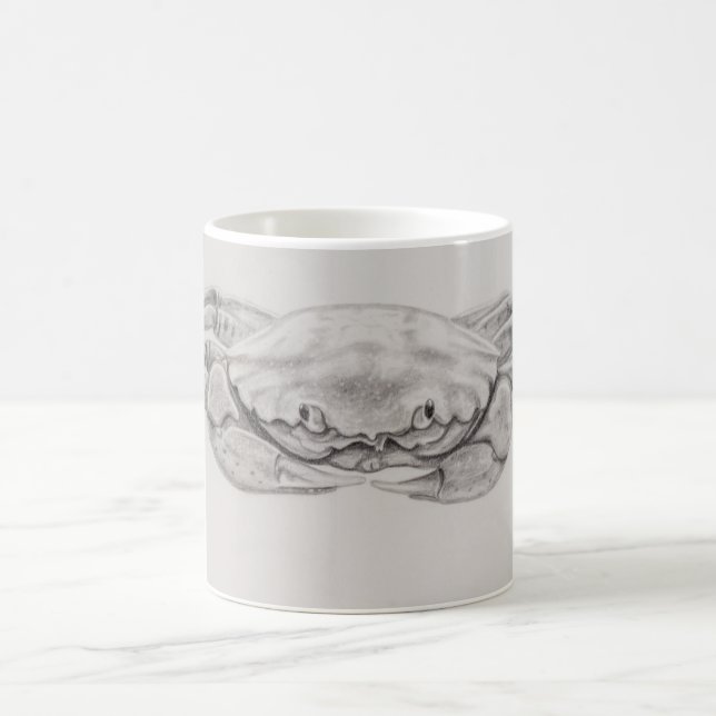Coastal Crab Drawing Coffee Mug (Center)