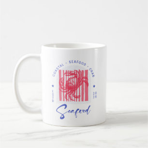 Coastal Crab Pink Can Glass Coffee Mug