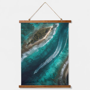 Coastal Currents Aerial Ocean View Art Hanging Tapestry