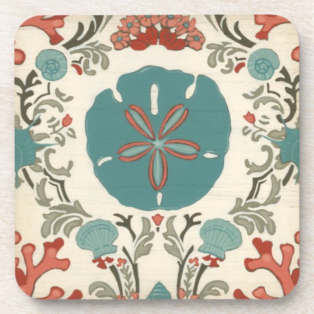 Coastal Damask I Coaster (Front)