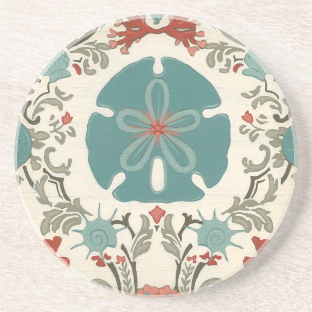 Coastal Damask II Coaster (Front)