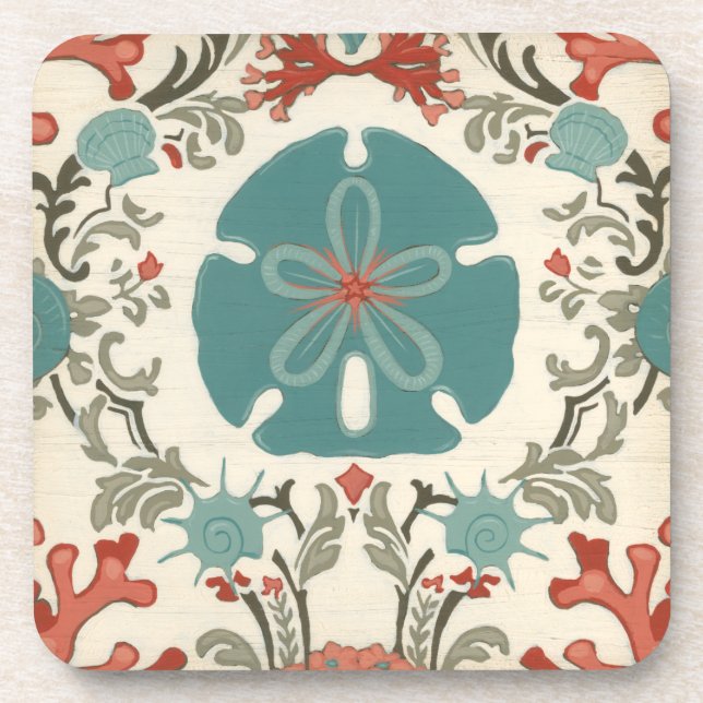 Coastal Damask II Coaster (Front)