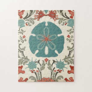 Coastal Damask II Jigsaw Puzzle