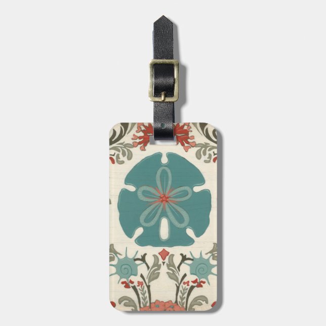 Coastal Damask II Luggage Tag (Front Vertical)