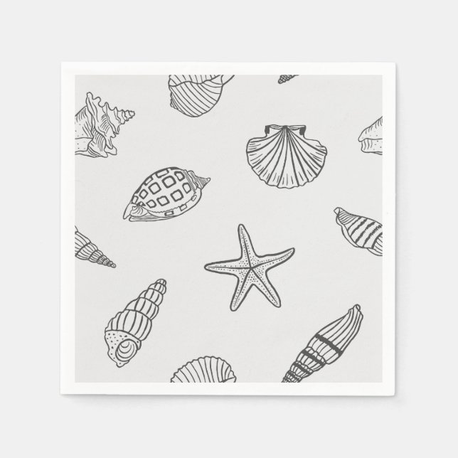Coastal Dine Ocean Grey Napkin (Front)