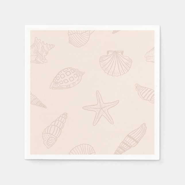 Coastal Dine Shell Pink Napkin (Front)