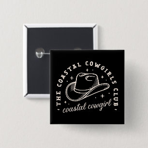 Coastal disco cosmic cowgirls black aesthetic 15 cm square badge
