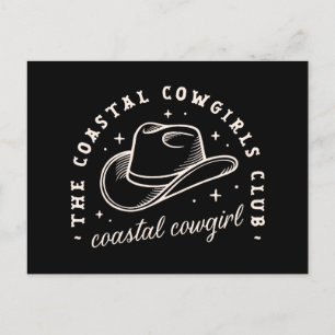 Coastal disco cowgirl dark western black aesthetic postcard
