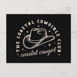Coastal disco cowgirl dark western black aesthetic postcard