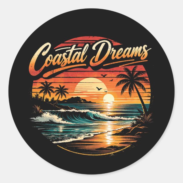 Coastal Dreams Classic Round Sticker (Front)