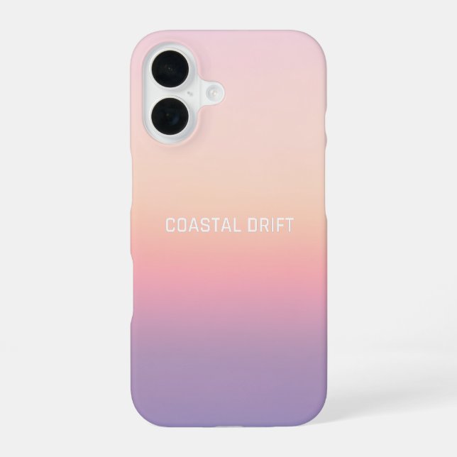 Coastal Drift - Pastel Sunset Gradient iPhone 16 Case (Back)