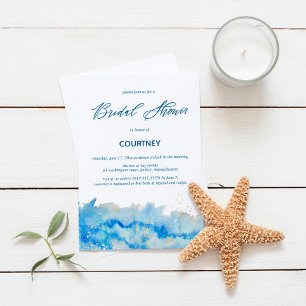 Coastal Elegance Watercolor Bridal Shower Petite Invitation
