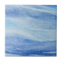 Coastal Elegance Watercolor Ceramic Tile
