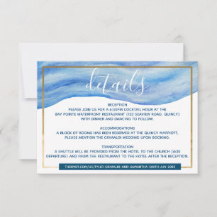 Coastal Elegance Watercolor Details Enclosure RSVP Card