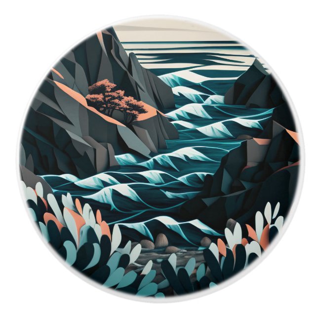 Coastal Energy Ceramic Knob (Front)