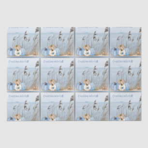 Coastal Fall Blue and White Pumpkins and Starfish  Tissue Paper