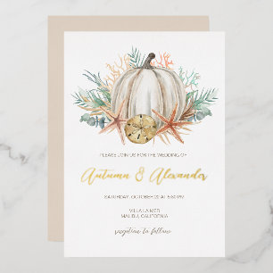 Coastal Fall Pumpkin & Sea Shells Wedding