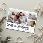 Coastal Family Photo Seas and Greetings Card<br><div class="desc">Bring a splash of coastal charm to your holiday greetings with our Coastal Family Photo Seas & Greetings Card! This beautifully designed card perfectly captures the essence of family togetherness against the backdrop of the serene sea, making it a delightful way to share your holiday wishes. Design Highlights: Elegant Coastal...</div>