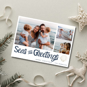 Coastal Family Photo Seas and Greetings Card