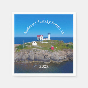 Coastal Family Reunion Summer Maine Nubble Light Napkin