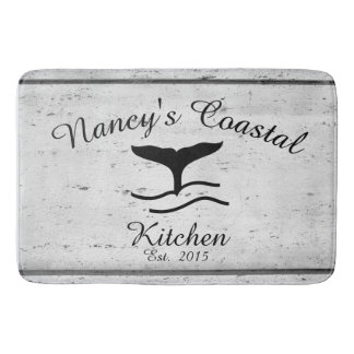 Coastal Farmhouse Monogram Kitchen Mat