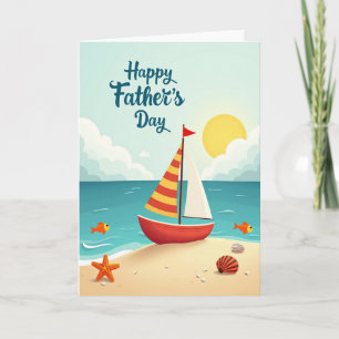 Coastal Fathers Day Sailboat Card