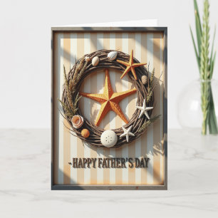 Coastal Fathers Day Wreath Card