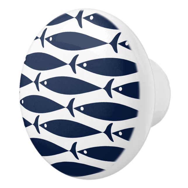 Coastal Fish Nautical Theme Ceramic Knob (Right)