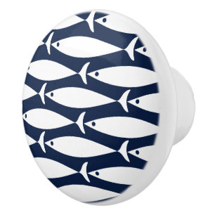 Coastal Fish Nautical Theme Ceramic Knob