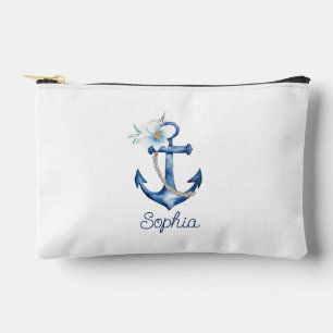 Coastal Floral Anchor Toiletry Bag Pouch 