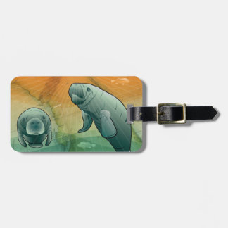 Coastal Florida Manatee Luggage Tag