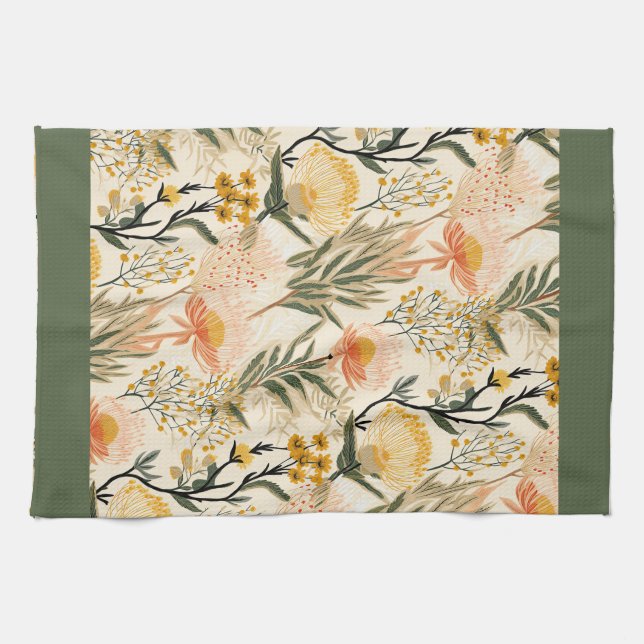 Coastal Flowers Kitchen Towel (Horizontal)