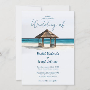 Coastal Gazebo Beach Wedding Invitations