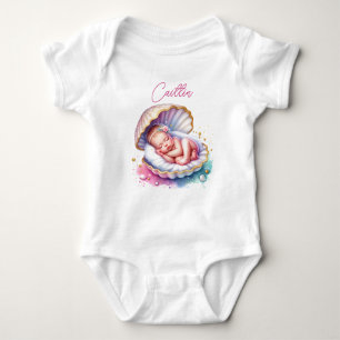 Coastal Girl's Baby Shower Personalised Baby Bodysuit