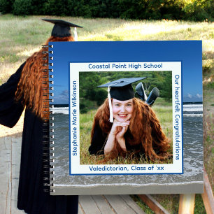 Coastal Graduation Party Photo Messages Notebook