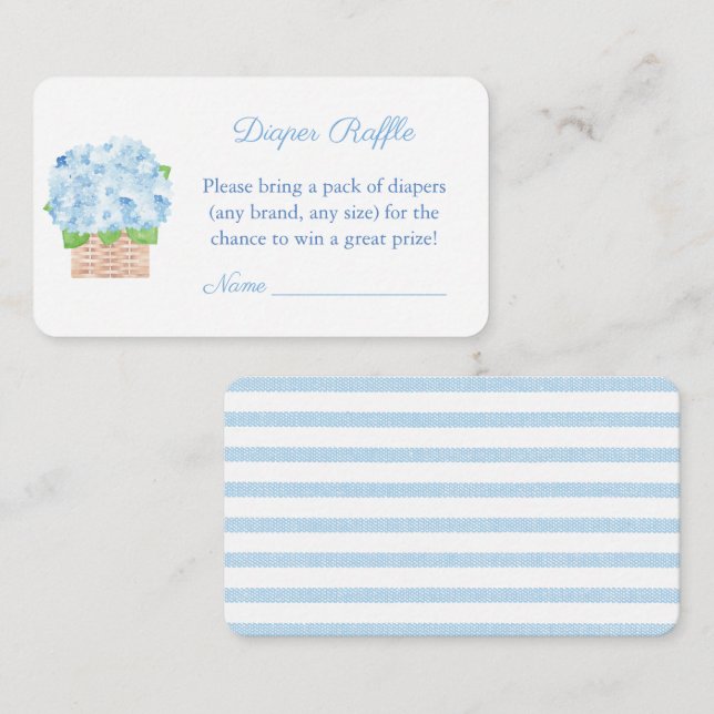 Coastal Grandma Baby Boy Shower Diaper Raffle Enclosure Card (Front/Back)