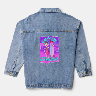 Coastal Grandma Totally Trending Fun Cartoon Denim Jacket