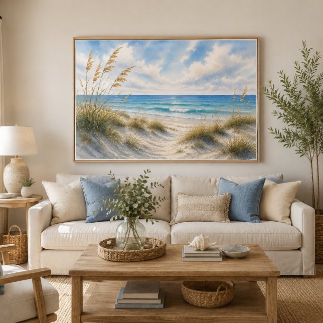 Coastal Grass Beach Poster | Blue Horizon  (Creator Uploaded)