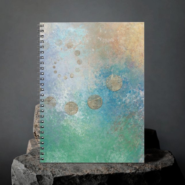 Coastal Grunge | Blue and Green Watercolor Gold Notebook (Creator Uploaded)
