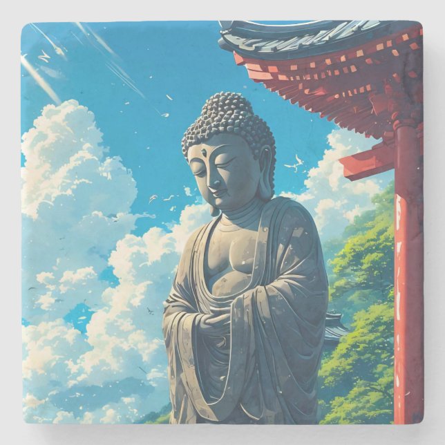 Coastal Guardian Stone Coaster (Front)