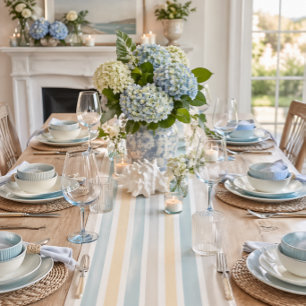 Coastal Hamptons Stripe Table Runner