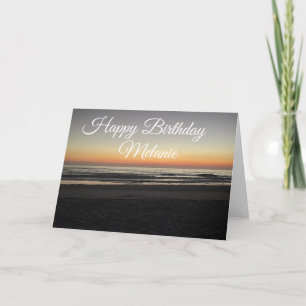 Coastal Happy Birthday Sunset Down Beach Card