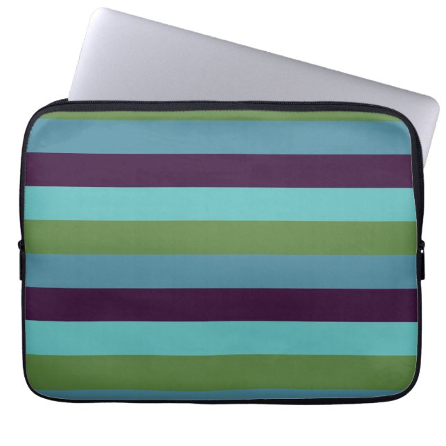 Coastal harmony stripes laptop sleeve (Front)
