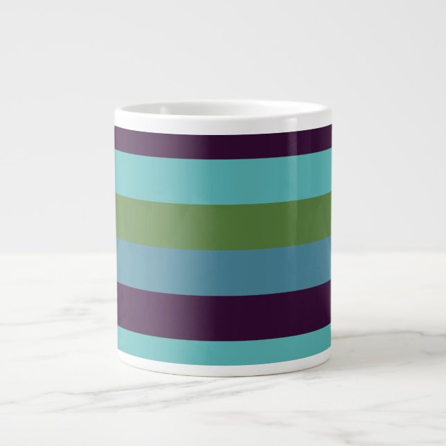 Coastal harmony stripes large coffee mug (Front)