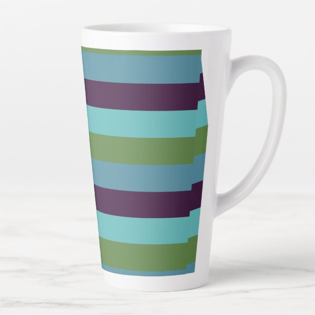 Coastal harmony stripes latte mug (Right)