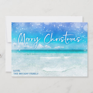 COASTAL HOLIDAY CARD Tropical Beach Christmas Sea