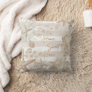 Coastal Home Sweet Home Throw Pillow Design
