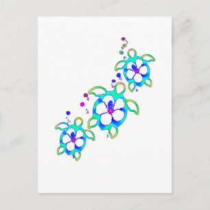 Coastal Honu Hawaiian Turtles Postcard