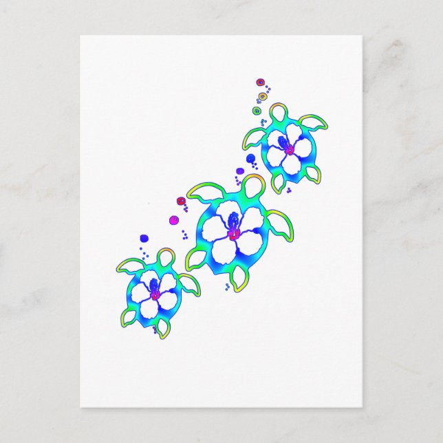 Coastal Honu Hawaiian Turtles Postcard (Front)
