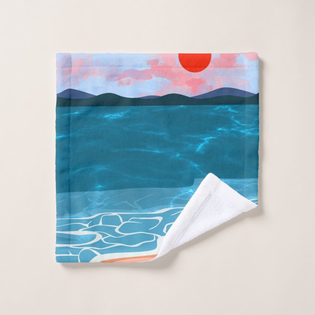 Coastal Hues Bath Towel Set (Wash Cloth)